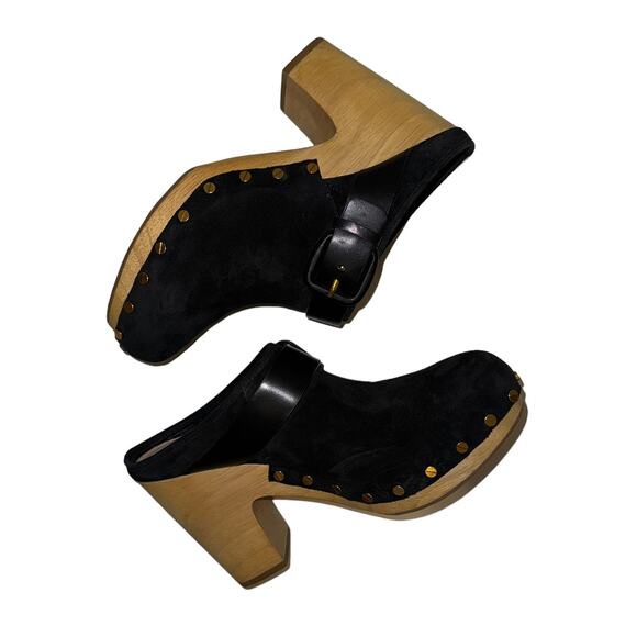 Brand New Veronica Beard Dacey Black Suede Clog Mules Size 9 - Picture 9 of 13